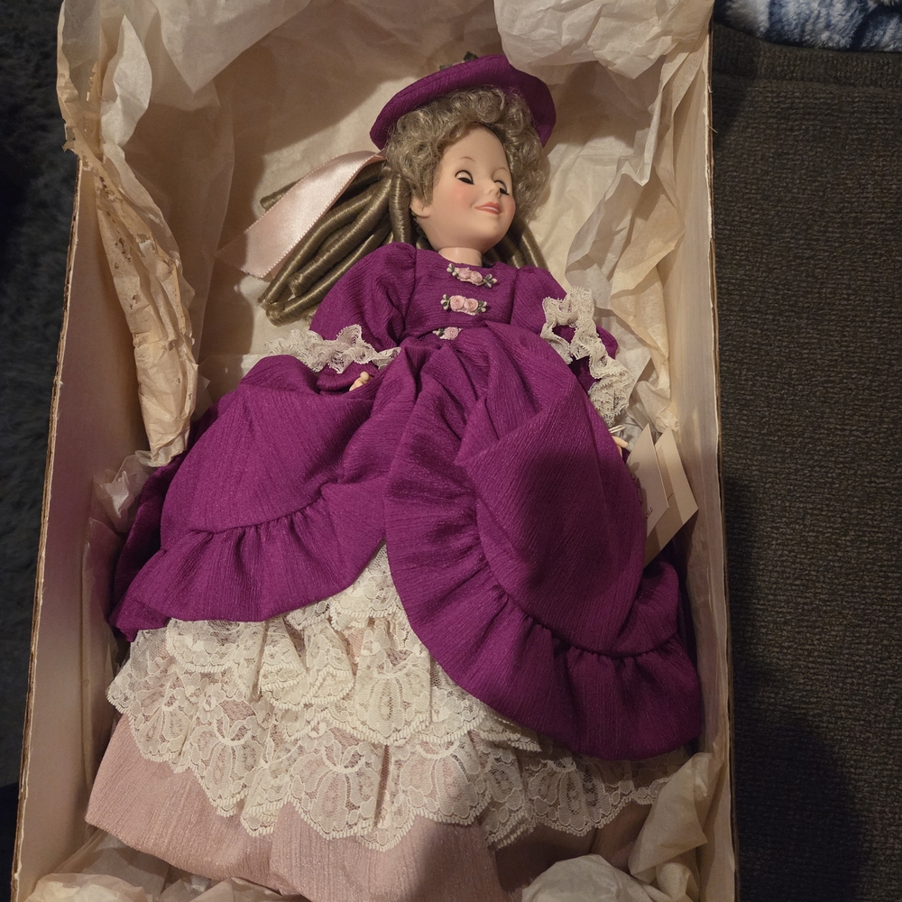 Charming Doll in Purple Dress with Lace